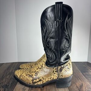 Ben Miller Boots Mens 10 Python Snakeskin Leather Western Round Toe Cowboy Rodeo